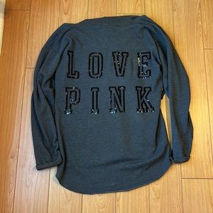 PINK Gray Oversized Hoodie